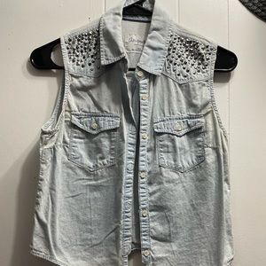 Button up- crop top shirt